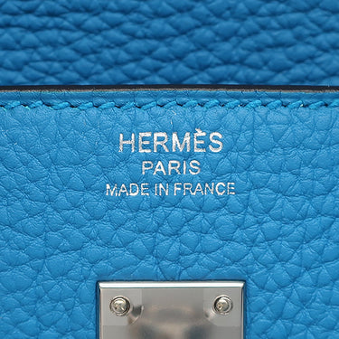エルメス HERMES バーキン25 ブルーザンジバル トゴ ハンドバッグ シルバー金具