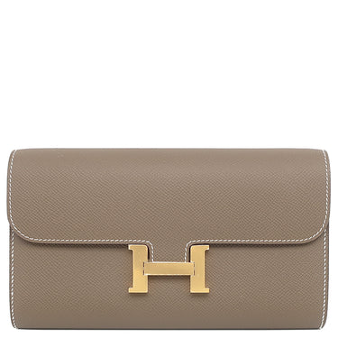 エルメス HERMES コンスタンス トゥーゴー エトゥープ ヴォーエプソン 長財布 ゴールド金具 グレージュ 2025年製