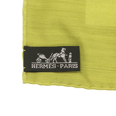 エルメス HERMES グランアッシュ グリーン シルク ウール ストール 薄緑 大判 スカーフ エシャルプ H柄 グランH