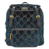 グッチ GUCCI GGベルベット スモール バックパック 574942 ブルー ベルベット レザー リュック・デイパック ゴールド金具