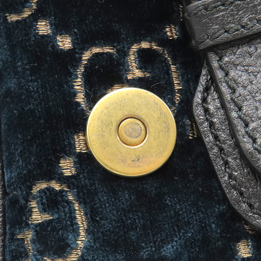 グッチ GUCCI GGベルベット スモール バックパック 574942 ブルー ベルベット レザー リュック・デイパック ゴールド金具