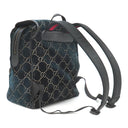 グッチ GUCCI GGベルベット スモール バックパック 574942 ブルー ベルベット レザー リュック・デイパック ゴールド金具