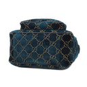 グッチ GUCCI GGベルベット スモール バックパック 574942 ブルー ベルベット レザー リュック・デイパック ゴールド金具