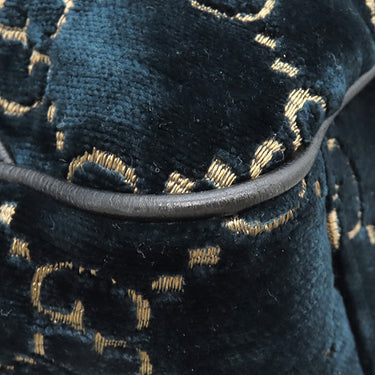 グッチ GUCCI GGベルベット スモール バックパック 574942 ブルー ベルベット レザー リュック・デイパック ゴールド金具