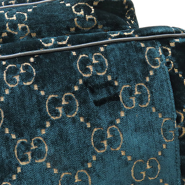 グッチ GUCCI GGベルベット スモール バックパック 574942 ブルー ベルベット レザー リュック・デイパック ゴールド金具