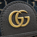 グッチ GUCCI GGベルベット スモール バックパック 574942 ブルー ベルベット レザー リュック・デイパック ゴールド金具