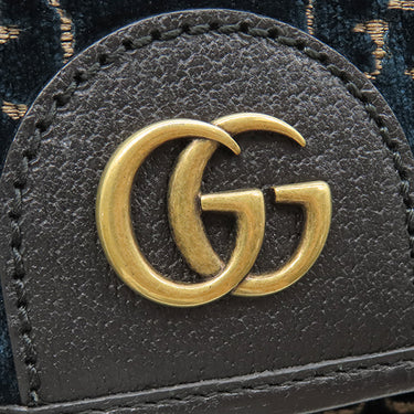 グッチ GUCCI GGベルベット スモール バックパック 574942 ブルー ベルベット レザー リュック・デイパック ゴールド金具