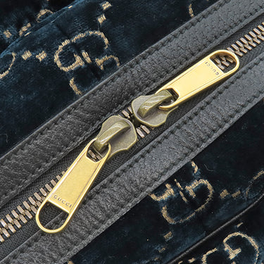 グッチ GUCCI GGベルベット スモール バックパック 574942 ブルー ベルベット レザー リュック・デイパック ゴールド金具