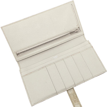 エルメス HERMES ベアンスフレ べトン アリゲーターマット 長財布 シルバー金具 クロコ 二つ折り