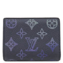 ルイヴィトン LOUIS VUITTON ポルトフォイユ クレア M81171 ネイビー モノグラムマヒナ 二つ折り財布 シルバー金具 グラデーション フライトモード