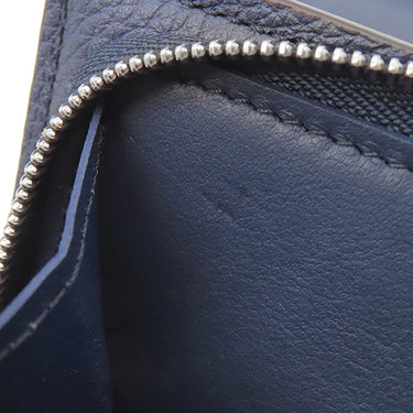 ルイヴィトン LOUIS VUITTON ポルトフォイユ クレア M81171 ネイビー モノグラムマヒナ 二つ折り財布 シルバー金具 グラデーション フライトモード