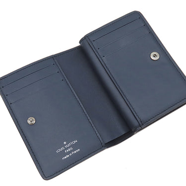ルイヴィトン LOUIS VUITTON ポルトフォイユ クレア M81171 ネイビー モノグラムマヒナ 二つ折り財布 シルバー金具 グラデーション フライトモード