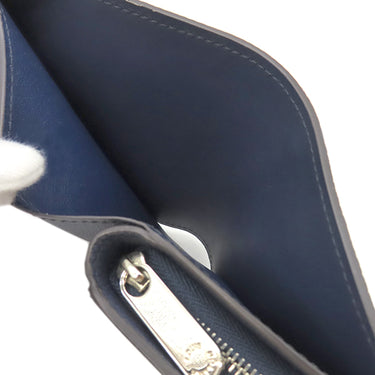 ルイヴィトン LOUIS VUITTON ポルトフォイユ クレア M81171 ネイビー モノグラムマヒナ 二つ折り財布 シルバー金具 グラデーション フライトモード
