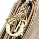 クリスチャン・ディオール Christian Dior レディ ディオール ロータスウォレット ゴールド カーフ 三つ折り財布 ゴールド金具 Lotus 小銭入れ チャーム付き