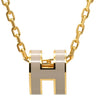 エルメス HERMES ポップアッシュ ミニ ペンダント マロングラッセ×ゴールド GP ラッカー ネックレス Hモチーフ 新品 未使用