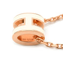 エルメス HERMES ポップアッシュ ミニ ペンダント ホワイト×ローズゴールド GP ラッカー ネックレス ピンクゴールド Hモチーフ 白 新品 未使用