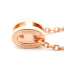 エルメス HERMES ポップアッシュ ミニ ペンダント ホワイト×ローズゴールド GP ラッカー ネックレス ピンクゴールド Hモチーフ 白 新品 未使用