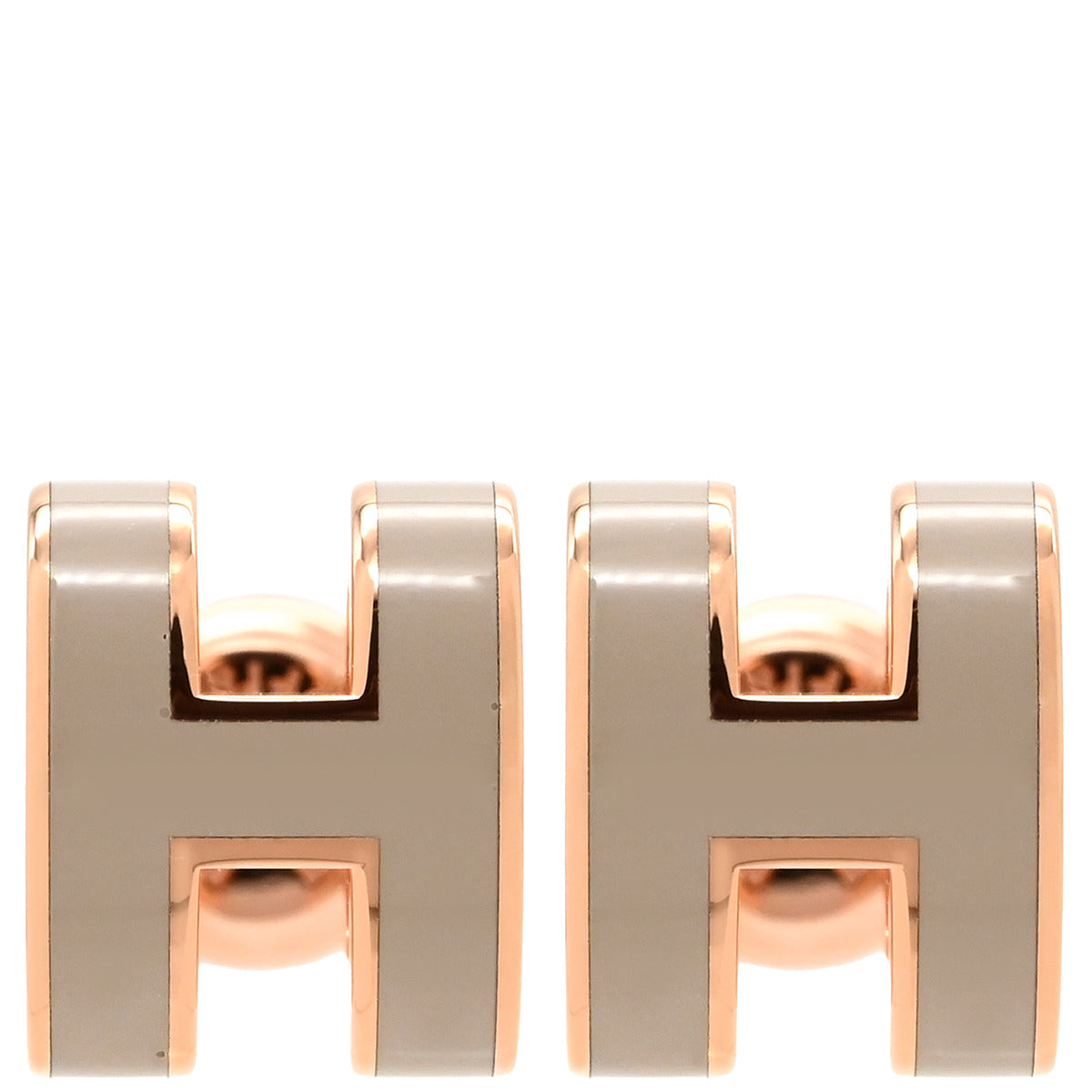 HERMES ミニポップアッシュピアス マロングラッセ×ピンクゴールド