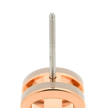 エルメス HERMES ポップアッシュ Hピアス ミニ マロングラッセ×ローズゴールド GP エナメル ピアス ピンクゴールド H型