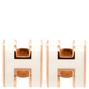エルメス HERMES ポップアッシュ Hピアス ミニ ホワイト×ローズゴールド GP エナメル ピアス ピンクゴールド H型 新品 未使用