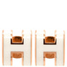 エルメス HERMES ポップアッシュ Hピアス ミニ ホワイト×ローズゴールド GP エナメル ピアス ピンクゴールド H型 新品 未使用