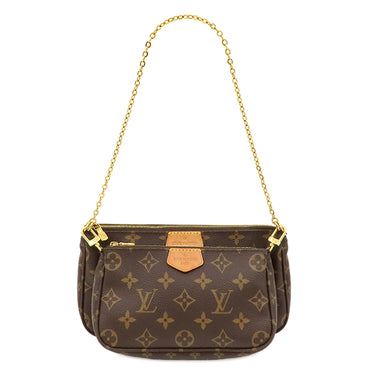ルイヴィトン LOUIS VUITTON ミュルティ ポシェット アクセソワール M44813 カーキ モノグラムキャンバス ショルダーバッグ ゴールド金具 ポーチ