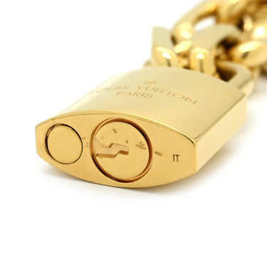 ルイヴィトン LOUIS VUITTON コリエ・LVエッジ カデナ MP2993 ゴールド GP ネックレス チェーン パドロックモチーフ