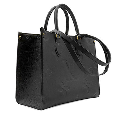 ルイヴィトン LOUIS VUITTON オンザゴー M45595 ノワール モノグラムアンプラント 2WAYバッグ ゴールド金具 黒 ハンドバッグ ショルダー