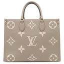 ルイヴィトン LOUIS VUITTON オンザゴー MM M45494 トゥルトレール×クレーム モノグラムアンプラント バイカラーモノグラムアンプラント トートバッグ ゴールド金具 グレー 肩掛け