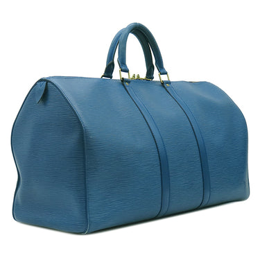 ルイヴィトン LOUIS VUITTON キーポル 50 M42965 トレドブルー エピレザー ボストンバッグ ゴールド金具 青 鍵・パドロック欠品