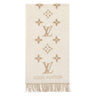 ルイヴィトン LOUIS VUITTON マフラー レイキャビック M78123 ベージュ×ホワイト カシミヤ マフラー モノグラム ジャイアント