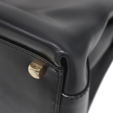 サルヴァトーレ・フェラガモ Salvatore Ferragamo ガンチーニ バッグ DY210166 ブラック レザー ハンドバッグ ゴールド金具 黒 ショルダーストラップ欠品
