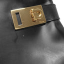 サルヴァトーレ・フェラガモ Salvatore Ferragamo ガンチーニ バッグ DY210166 ブラック レザー ハンドバッグ ゴールド金具 黒 ショルダーストラップ欠品