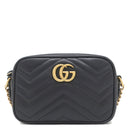 グッチ GUCCI GGマーモント ミニ カメラバッグ 448065 ブラック レザー ショルダーバッグ ゴールド金具 黒 チェーンショルダー