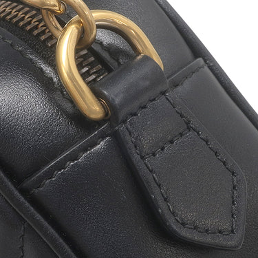 グッチ GUCCI GGマーモント ミニ カメラバッグ 448065 ブラック レザー ショルダーバッグ ゴールド金具 黒 チェーンショルダー