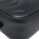 グッチ GUCCI GGマーモント ミニ カメラバッグ 448065 ブラック レザー ショルダーバッグ ゴールド金具 黒 チェーンショルダー