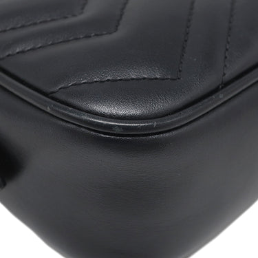 グッチ GUCCI GGマーモント ミニ カメラバッグ 448065 ブラック レザー ショルダーバッグ ゴールド金具 黒 チェーンショルダー