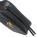 グッチ GUCCI GGマーモント ミニ カメラバッグ 448065 ブラック レザー ショルダーバッグ ゴールド金具 黒 チェーンショルダー