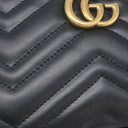 グッチ GUCCI GGマーモント ミニ カメラバッグ 448065 ブラック レザー ショルダーバッグ ゴールド金具 黒 チェーンショルダー
