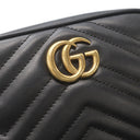 グッチ GUCCI GGマーモント ミニ カメラバッグ 448065 ブラック レザー ショルダーバッグ ゴールド金具 黒 チェーンショルダー