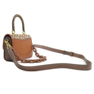 コーチ COACH ローグ トップハンドル シグネチャー ブラウン レザー ジャカード 天然スネークスキン 2WAYバッグ ゴールド金具 スネークスキン ジャカード