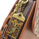 コーチ COACH ローグ トップハンドル シグネチャー ブラウン レザー ジャカード 天然スネークスキン 2WAYバッグ ゴールド金具 スネークスキン ジャカード