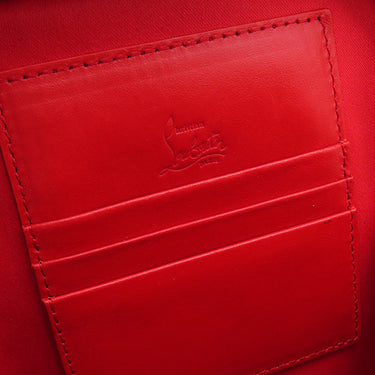 クリスチャンルブタン Christian Louboutin ルビファンク ブルー レザー ラバー ボディバッグ シルバー金具 ブルーグレー 赤 ロゴ スパイクスタッズ グラフィック