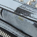 クリスチャンルブタン Christian Louboutin ルビファンク ブルー レザー ラバー ボディバッグ シルバー金具 ブルーグレー 赤 ロゴ スパイクスタッズ グラフィック