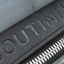 クリスチャンルブタン Christian Louboutin ルビファンク ブルー レザー ラバー ボディバッグ シルバー金具 ブルーグレー 赤 ロゴ スパイクスタッズ グラフィック