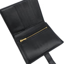 セリーヌ CELINE ミディアム ストラップウォレット 10B643 ブラック レザー 二つ折り財布 ゴールド金具 黒 ロゴ コンパクトウォレット