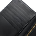 セリーヌ CELINE ミディアム ストラップウォレット 10B643 ブラック レザー 二つ折り財布 ゴールド金具 黒 ロゴ コンパクトウォレット