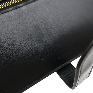 セリーヌ CELINE ミディアム ストラップウォレット 10B643 ブラック レザー 二つ折り財布 ゴールド金具 黒 ロゴ コンパクトウォレット