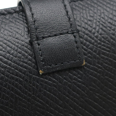 セリーヌ CELINE ミディアム ストラップウォレット 10B643 ブラック レザー 二つ折り財布 ゴールド金具 黒 ロゴ コンパクトウォレット
