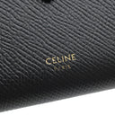 セリーヌ CELINE ミディアム ストラップウォレット 10B643 ブラック レザー 二つ折り財布 ゴールド金具 黒 ロゴ コンパクトウォレット